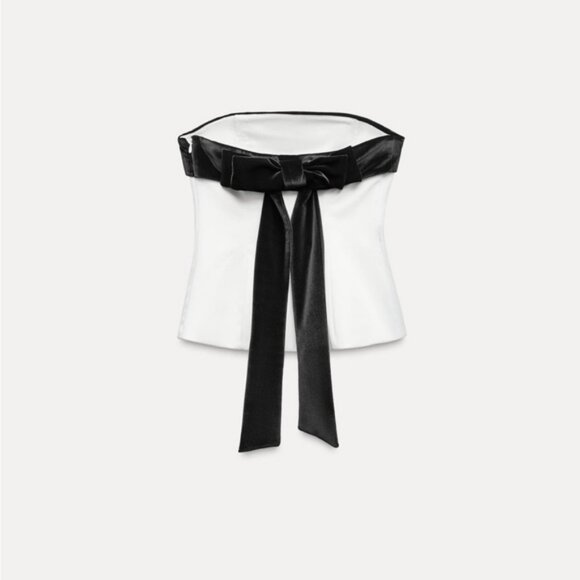 ZARA STRAPLESS BOW TOP - Picture 6 of 8
